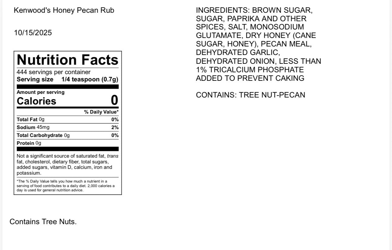 Honey Pecan Rub
